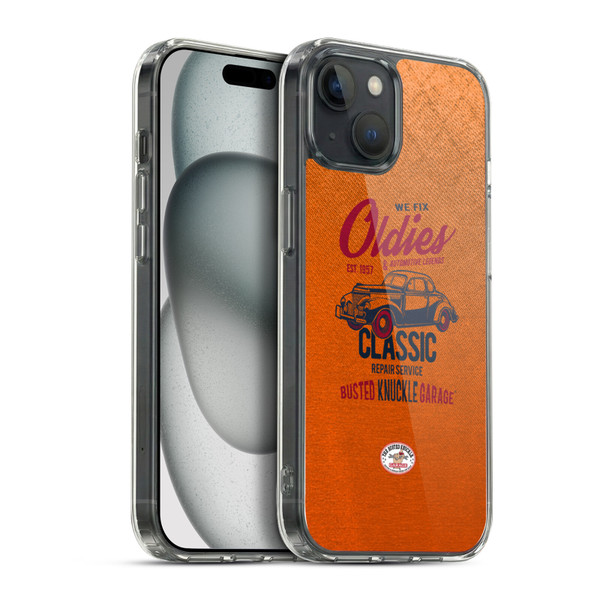 Busted Knuckle Garage Graphics Classic Soft Gel Case for Apple iPhone 15 Plus & MagSafe