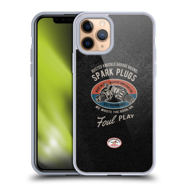 Busted Knuckle Garage Graphics Spark Plugs Soft Gel Case for Apple iPhone 11 Pro