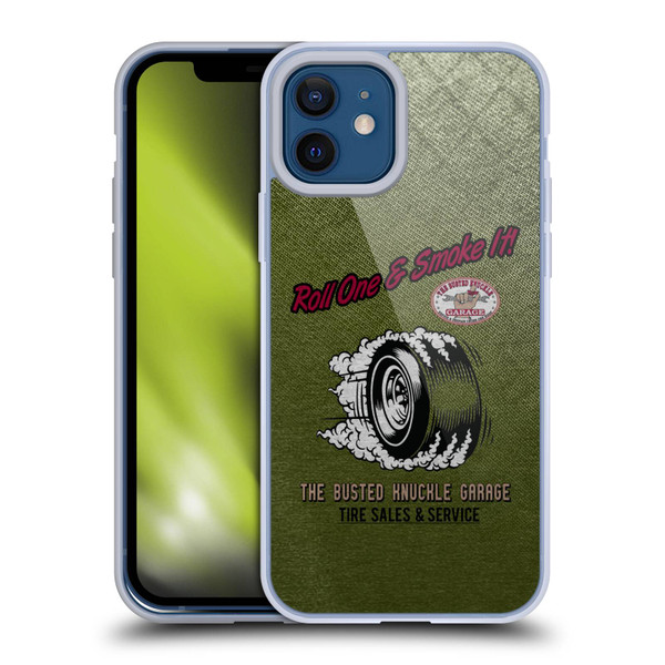 Busted Knuckle Garage Graphics Tire Soft Gel Case for Apple iPhone 12 / iPhone 12 Pro
