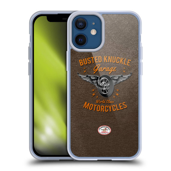 Busted Knuckle Garage Graphics Motorcycles Soft Gel Case for Apple iPhone 12 Mini