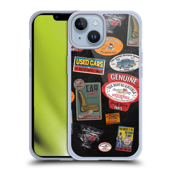 Busted Knuckle Garage Graphics Patches Soft Gel Case for Apple iPhone 14
