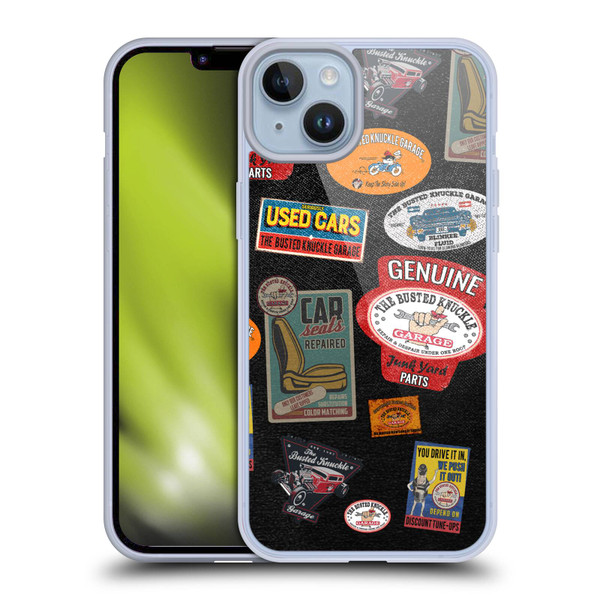 Busted Knuckle Garage Graphics Patches Soft Gel Case for Apple iPhone 14 Plus
