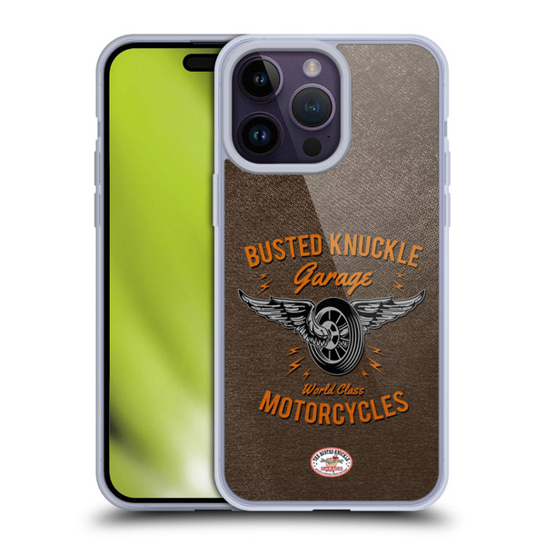 Busted Knuckle Garage Graphics Motorcycles Soft Gel Case for Apple iPhone 14 Pro Max