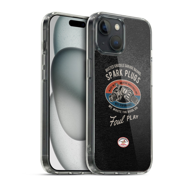 Busted Knuckle Garage Graphics Spark Plugs Soft Gel Case for Apple iPhone 15 & MagSafe