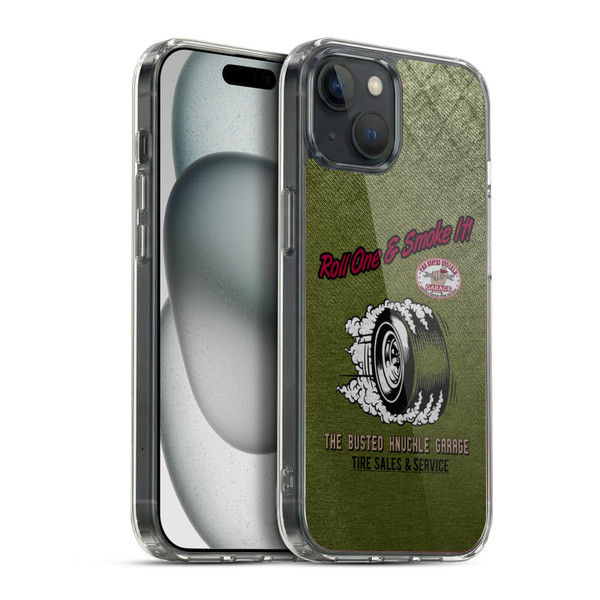 Busted Knuckle Garage Graphics Tire Soft Gel Case for Apple iPhone 15 Plus & MagSafe