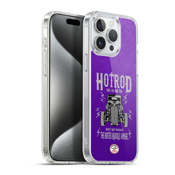 Busted Knuckle Garage Graphics Hot Rod Soft Gel Case for Apple iPhone 15 Pro Max & MagSafe