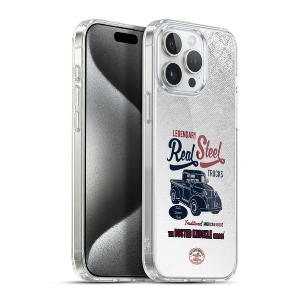 Busted Knuckle Garage Graphics Real Steel Soft Gel Case for Apple iPhone 15 Pro Max & MagSafe
