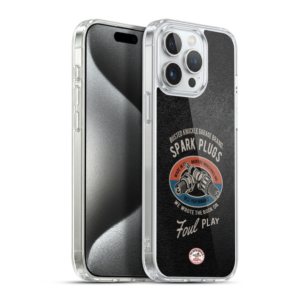 Busted Knuckle Garage Graphics Spark Plugs Soft Gel Case for Apple iPhone 15 Pro Max & MagSafe