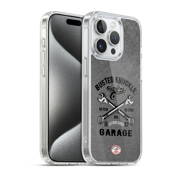 Busted Knuckle Garage Graphics No Scar Soft Gel Case for Apple iPhone 15 Pro & MagSafe