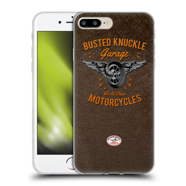 Busted Knuckle Garage Graphics Motorcycles Soft Gel Case for Apple iPhone 7 Plus / iPhone 8 Plus