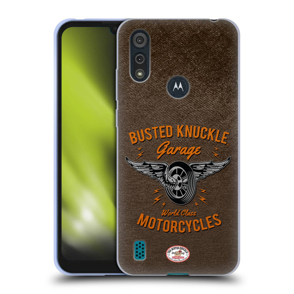 Busted Knuckle Garage Graphics Motorcycles Soft Gel Case for Motorola Moto E6s (2020)