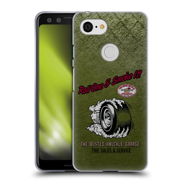Busted Knuckle Garage Graphics Tire Soft Gel Case for Google Pixel 3