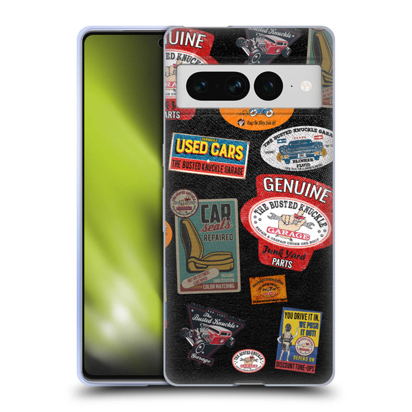 Busted Knuckle Garage Graphics Patches Soft Gel Case for Google Pixel 7 Pro
