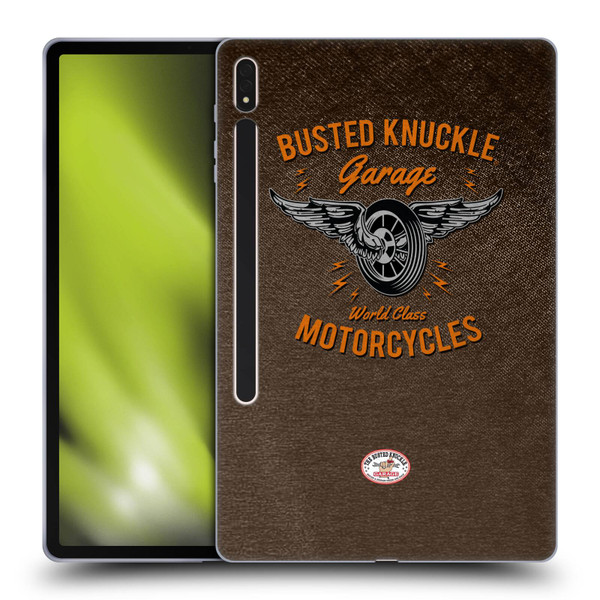 Busted Knuckle Garage Graphics Motorcycles Soft Gel Case for Samsung Galaxy Tab S8 Plus