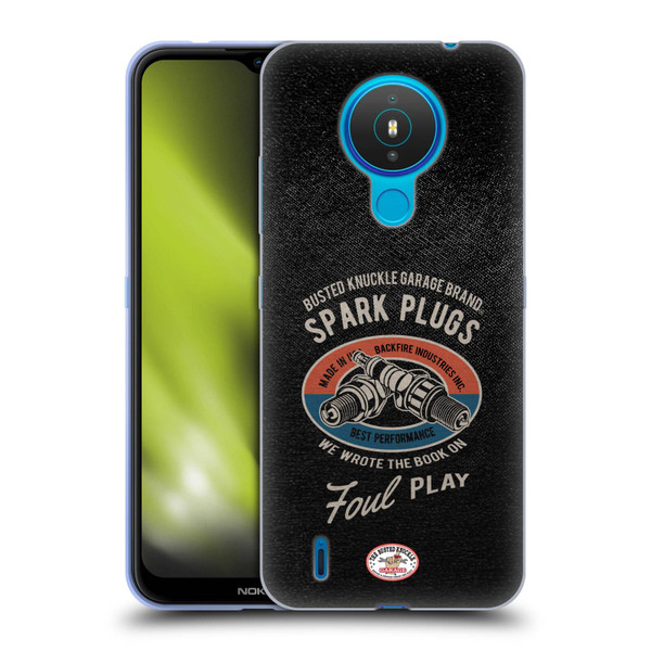 Busted Knuckle Garage Graphics Spark Plugs Soft Gel Case for Nokia 1.4