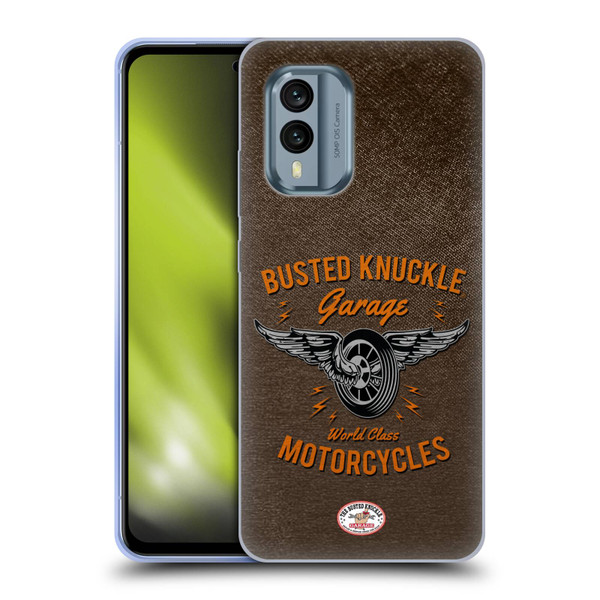 Busted Knuckle Garage Graphics Motorcycles Soft Gel Case for Nokia X30