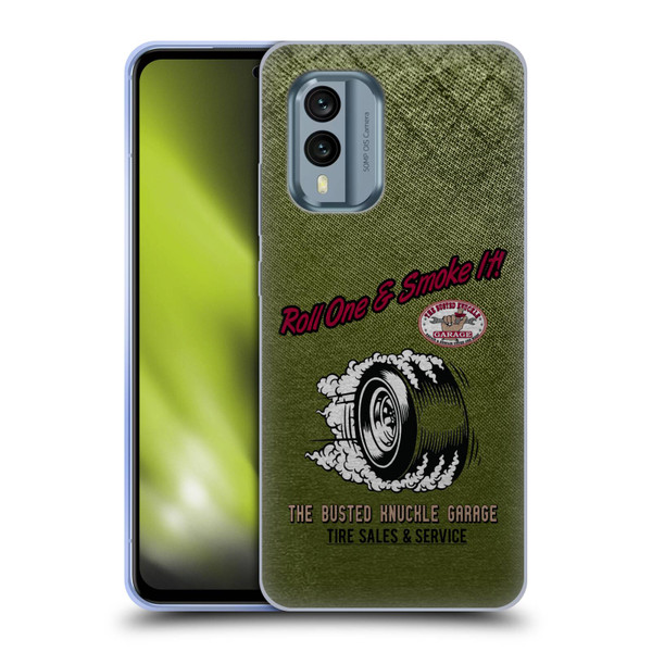 Busted Knuckle Garage Graphics Tire Soft Gel Case for Nokia X30