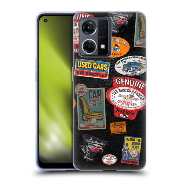 Busted Knuckle Garage Graphics Patches Soft Gel Case for OPPO Reno8 4G