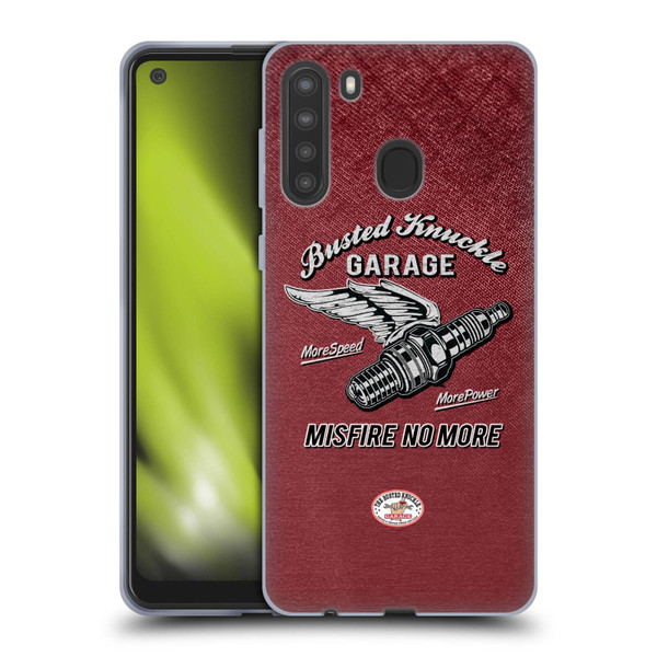 Busted Knuckle Garage Graphics Misfire Soft Gel Case for Samsung Galaxy A21 (2020)