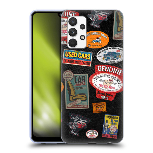 Busted Knuckle Garage Graphics Patches Soft Gel Case for Samsung Galaxy A32 (2021)