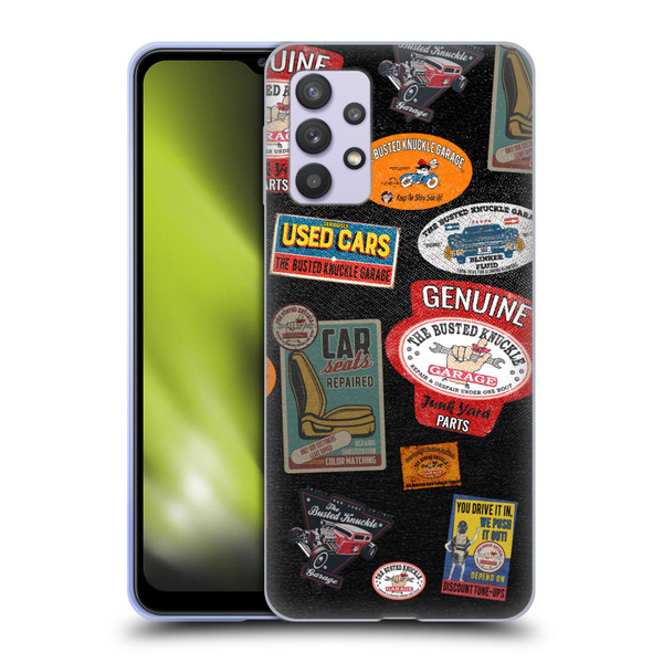 Busted Knuckle Garage Graphics Patches Soft Gel Case for Samsung Galaxy A32 5G / M32 5G (2021)