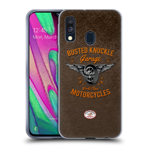 Busted Knuckle Garage Graphics Motorcycles Soft Gel Case for Samsung Galaxy A40 (2019)