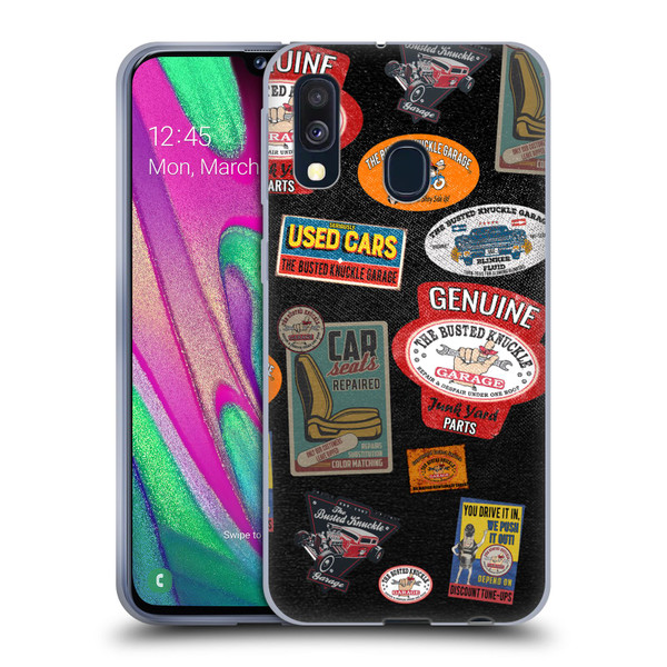 Busted Knuckle Garage Graphics Patches Soft Gel Case for Samsung Galaxy A40 (2019)