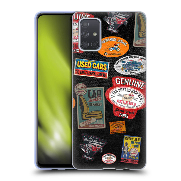 Busted Knuckle Garage Graphics Patches Soft Gel Case for Samsung Galaxy A71 (2019)