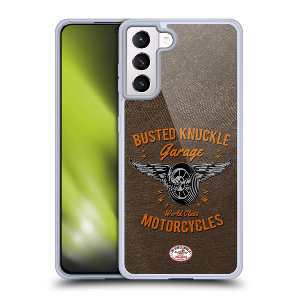 Busted Knuckle Garage Graphics Motorcycles Soft Gel Case for Samsung Galaxy S21+ 5G