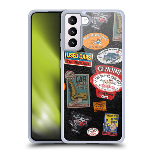 Busted Knuckle Garage Graphics Patches Soft Gel Case for Samsung Galaxy S21+ 5G