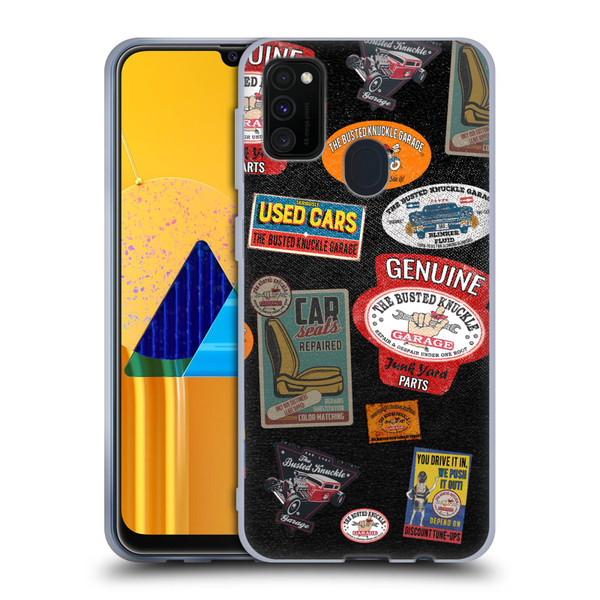 Busted Knuckle Garage Graphics Patches Soft Gel Case for Samsung Galaxy M30s (2019)/M21 (2020)