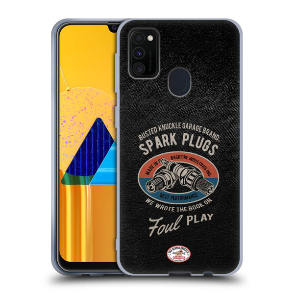 Busted Knuckle Garage Graphics Spark Plugs Soft Gel Case for Samsung Galaxy M30s (2019)/M21 (2020)