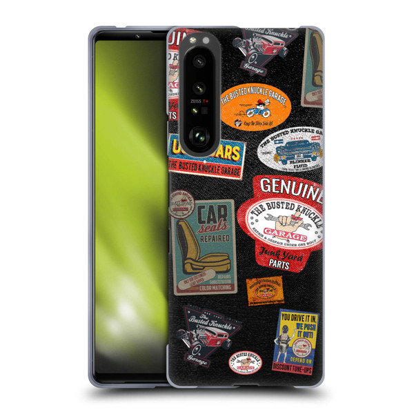 Busted Knuckle Garage Graphics Patches Soft Gel Case for Sony Xperia 1 III