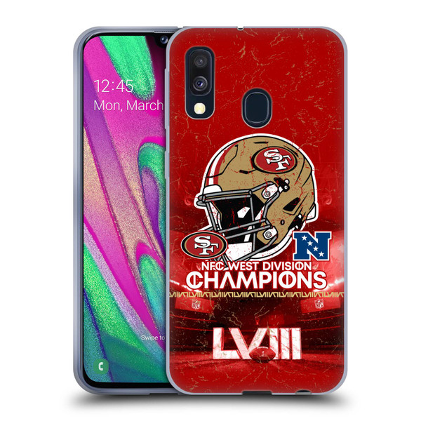 NFL 2024 Division Champions NFC Helmet 49ers Soft Gel Case for Samsung Galaxy A40 (2019)