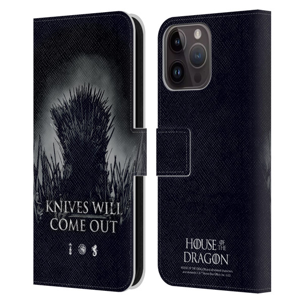 House Of The Dragon: Television Series Art Knives Will Come Out Leather Book Wallet Case Cover For Apple iPhone 15 Pro Max