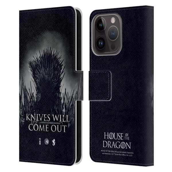 House Of The Dragon: Television Series Art Knives Will Come Out Leather Book Wallet Case Cover For Apple iPhone 15 Pro