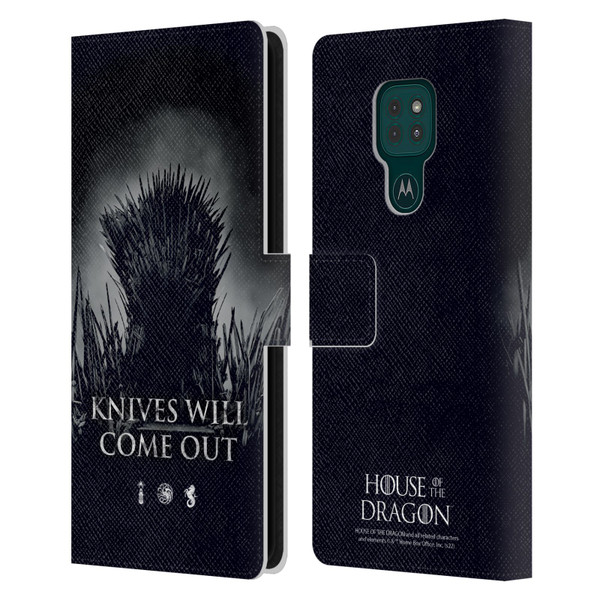 House Of The Dragon: Television Series Art Knives Will Come Out Leather Book Wallet Case Cover For Motorola Moto G9 Play