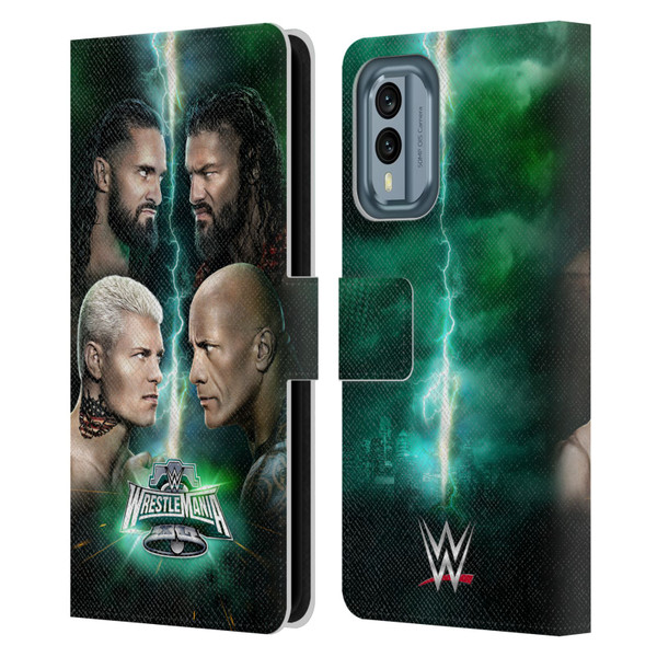 WWE Wrestlemania 40 Key Art Poster Leather Book Wallet Case Cover For Nokia X30
