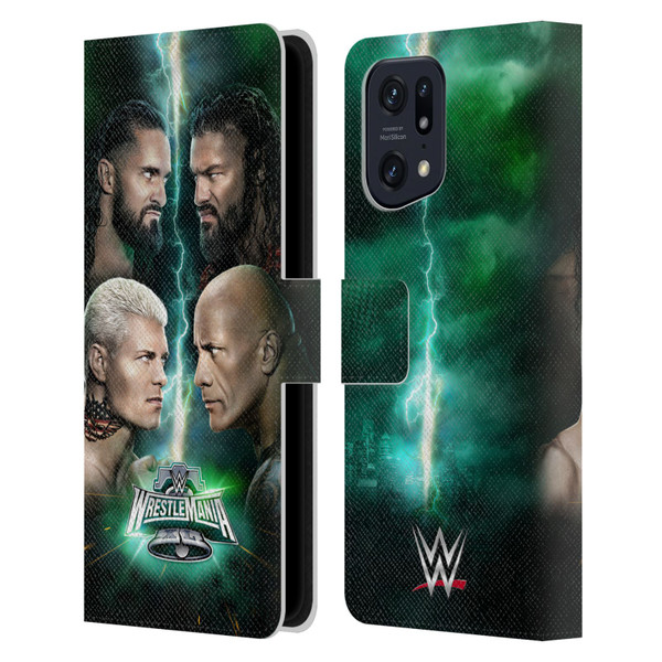 WWE Wrestlemania 40 Key Art Poster Leather Book Wallet Case Cover For OPPO Find X5
