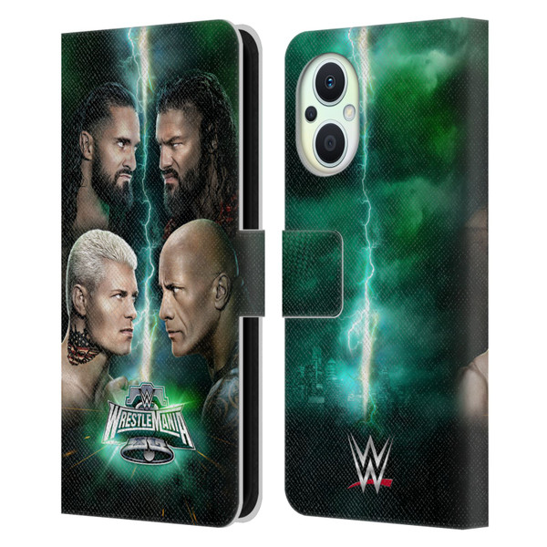 WWE Wrestlemania 40 Key Art Poster Leather Book Wallet Case Cover For OPPO Reno8 Lite