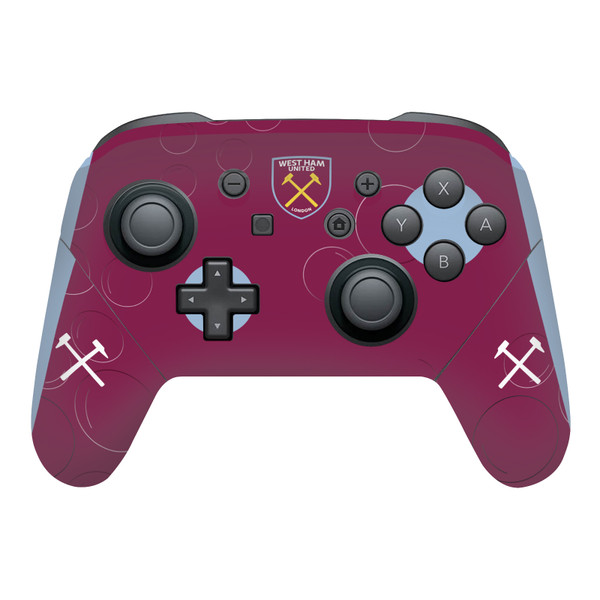 West Ham United FC 2023/24 Crest Kit Home Vinyl Sticker Skin Decal Cover for Nintendo Switch Pro Controller