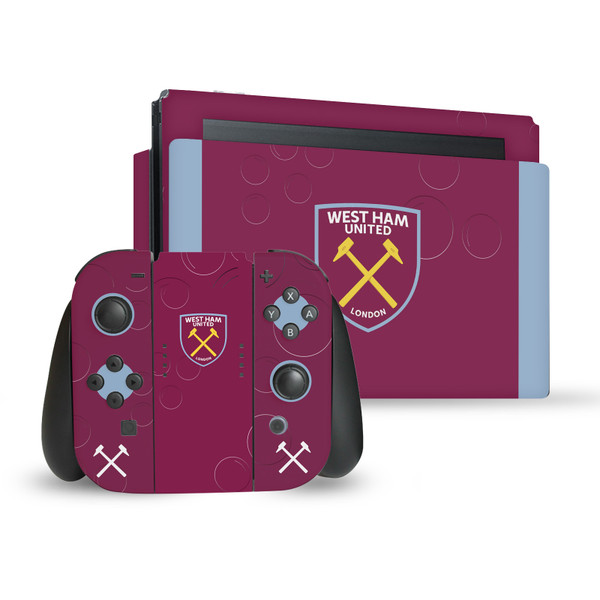 West Ham United FC 2023/24 Crest Kit Home Vinyl Sticker Skin Decal Cover for Nintendo Switch Bundle