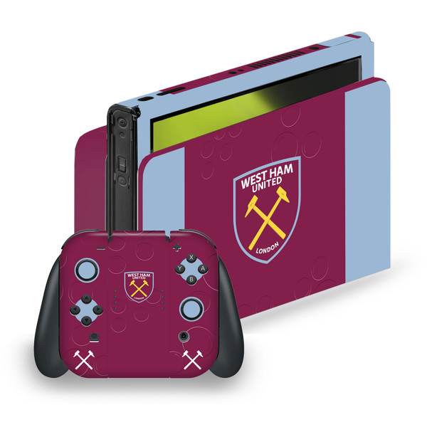 West Ham United FC 2023/24 Crest Kit Home Vinyl Sticker Skin Decal Cover for Nintendo Switch OLED Bundle