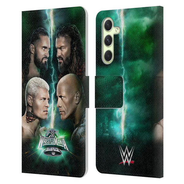 WWE Wrestlemania 40 Key Art Poster Leather Book Wallet Case Cover For Samsung Galaxy A54 5G