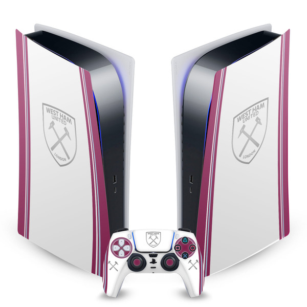 West Ham United FC 2023/24 Crest Kit Away Vinyl Sticker Skin Decal Cover for Sony PS5 Digital Edition Bundle