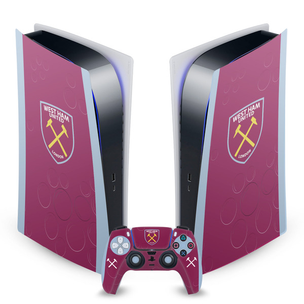 West Ham United FC 2023/24 Crest Kit Home Vinyl Sticker Skin Decal Cover for Sony PS5 Digital Edition Bundle