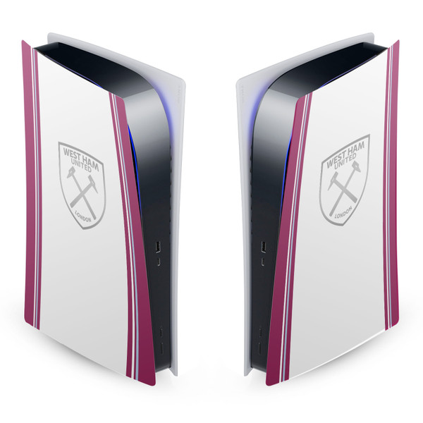 West Ham United FC 2023/24 Crest Kit Away Vinyl Sticker Skin Decal Cover for Sony PS5 Digital Edition Console