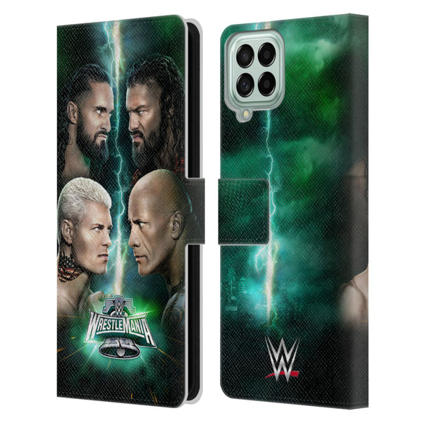 WWE Wrestlemania 40 Key Art Poster Leather Book Wallet Case Cover For Samsung Galaxy M53 (2022)
