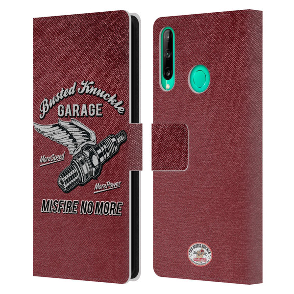 Busted Knuckle Garage Graphics Misfire Leather Book Wallet Case Cover For Huawei P40 lite E