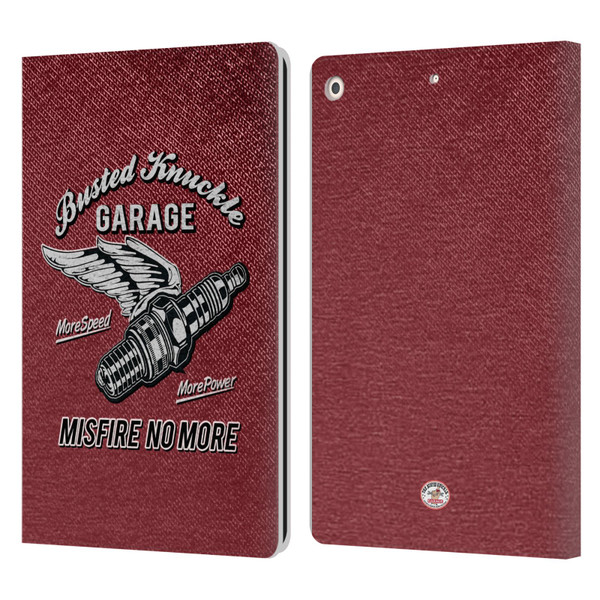 Busted Knuckle Garage Graphics Misfire Leather Book Wallet Case Cover For Apple iPad 10.2 2019/2020/2021